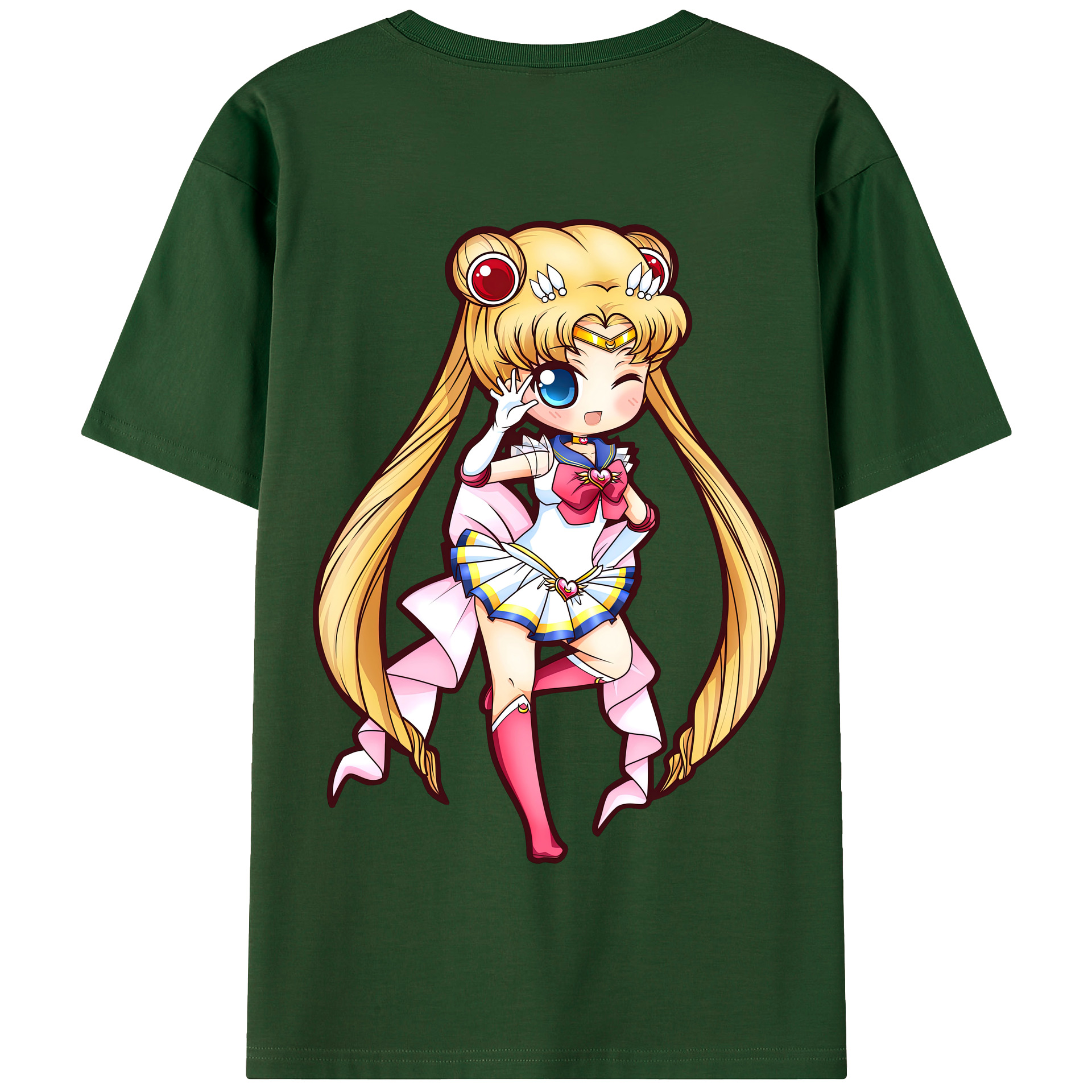 （画像用） 美少女戦士セーラームーン 月野 うさぎ つきの うさぎ Sailor Moon Tsukino Usagi 綿100％半袖Tシャツ（背面プリント）
